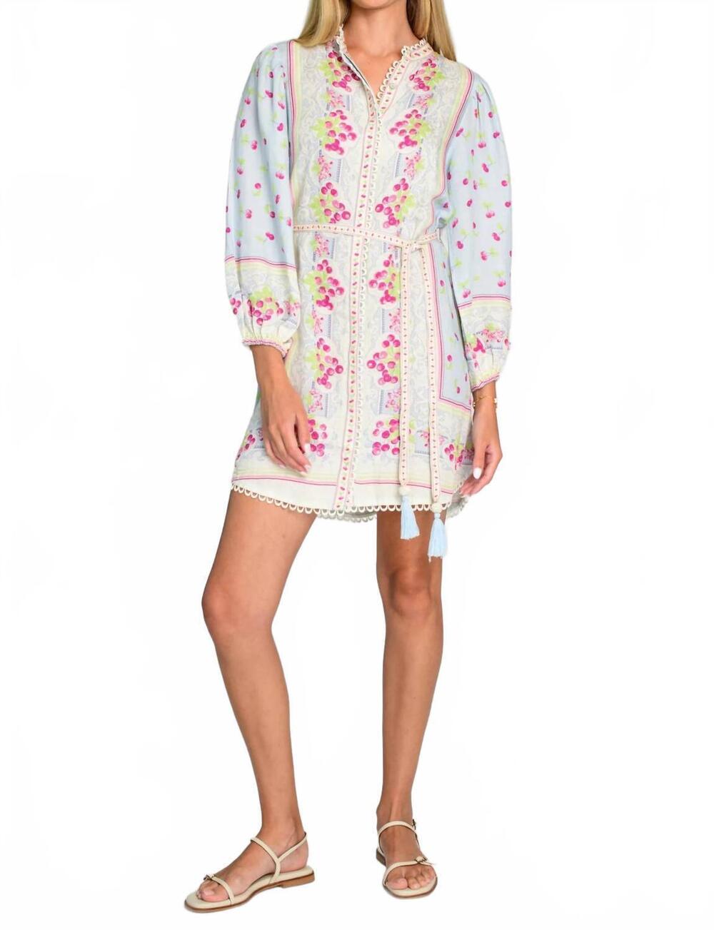 NEW ELIZABETH JAMES THE LABEL sadie mini dress in cherries